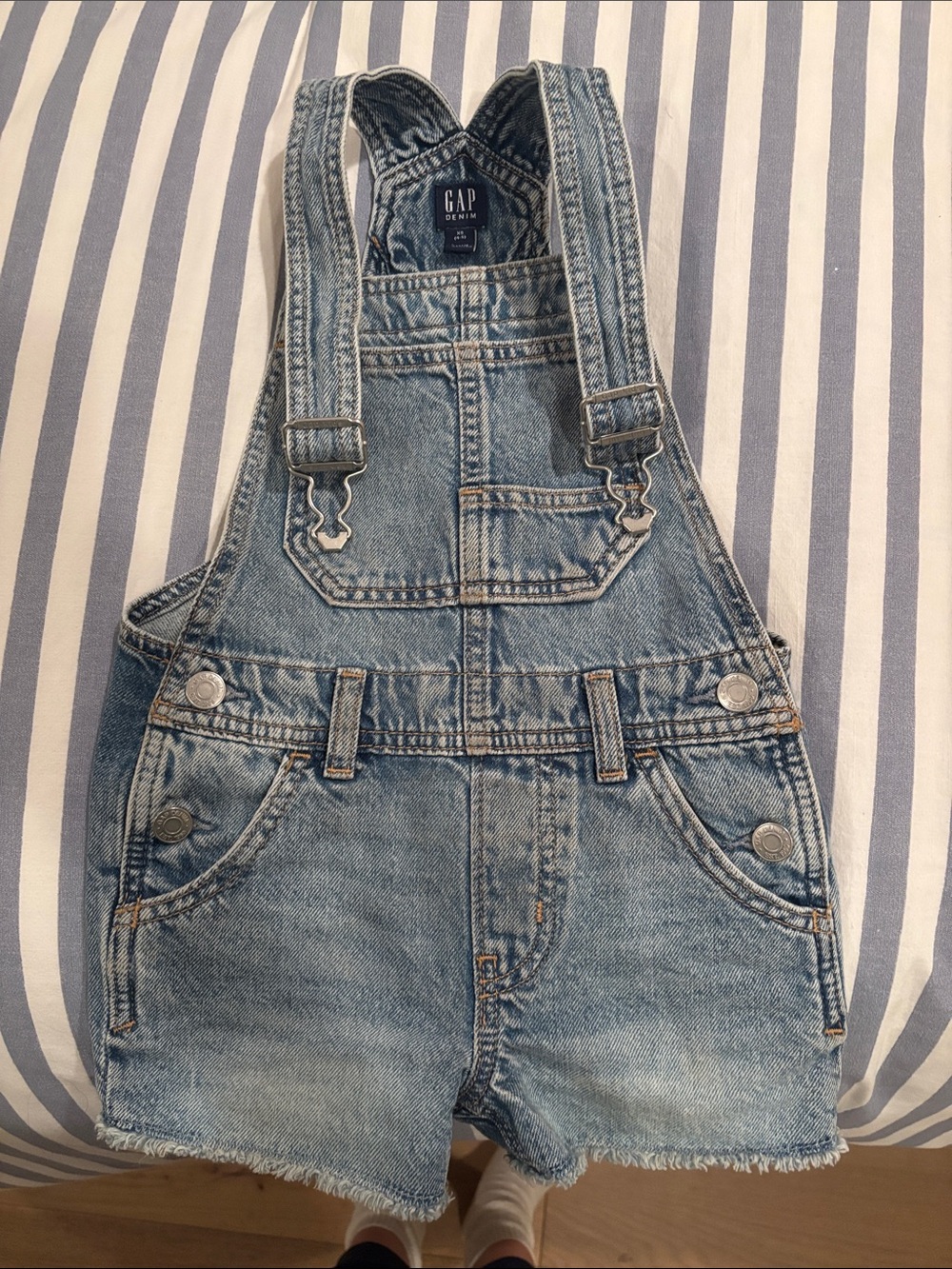 GAP Kids Light Wash Denim Short Overalls